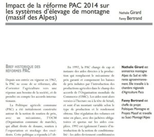 Impact réforme PAC